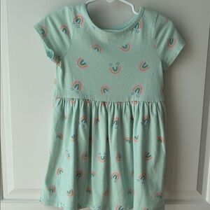 Cat & Jack Mint Green Dress with Rainbow - 3T